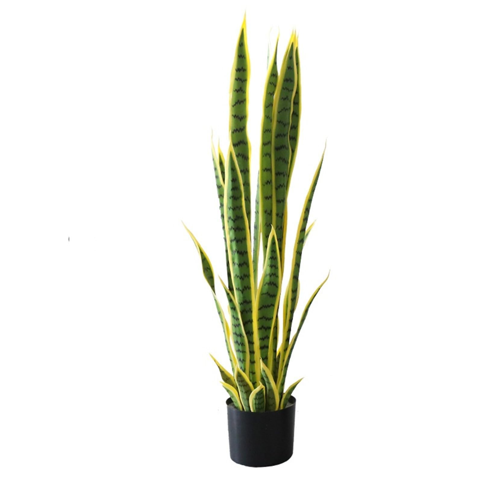 Garvee Kunstpflanze Sansevieria Künstliche Schlangenpflanze Mit Topf Für Home Büro Balkon Dekoration Groß Grün
