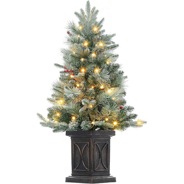 GARVEE 90cm Weihnachtsbaum mit 78LEDS, 8 Beleuchtungs, Schwarzer Lichtkasten mit Bügelmuster
