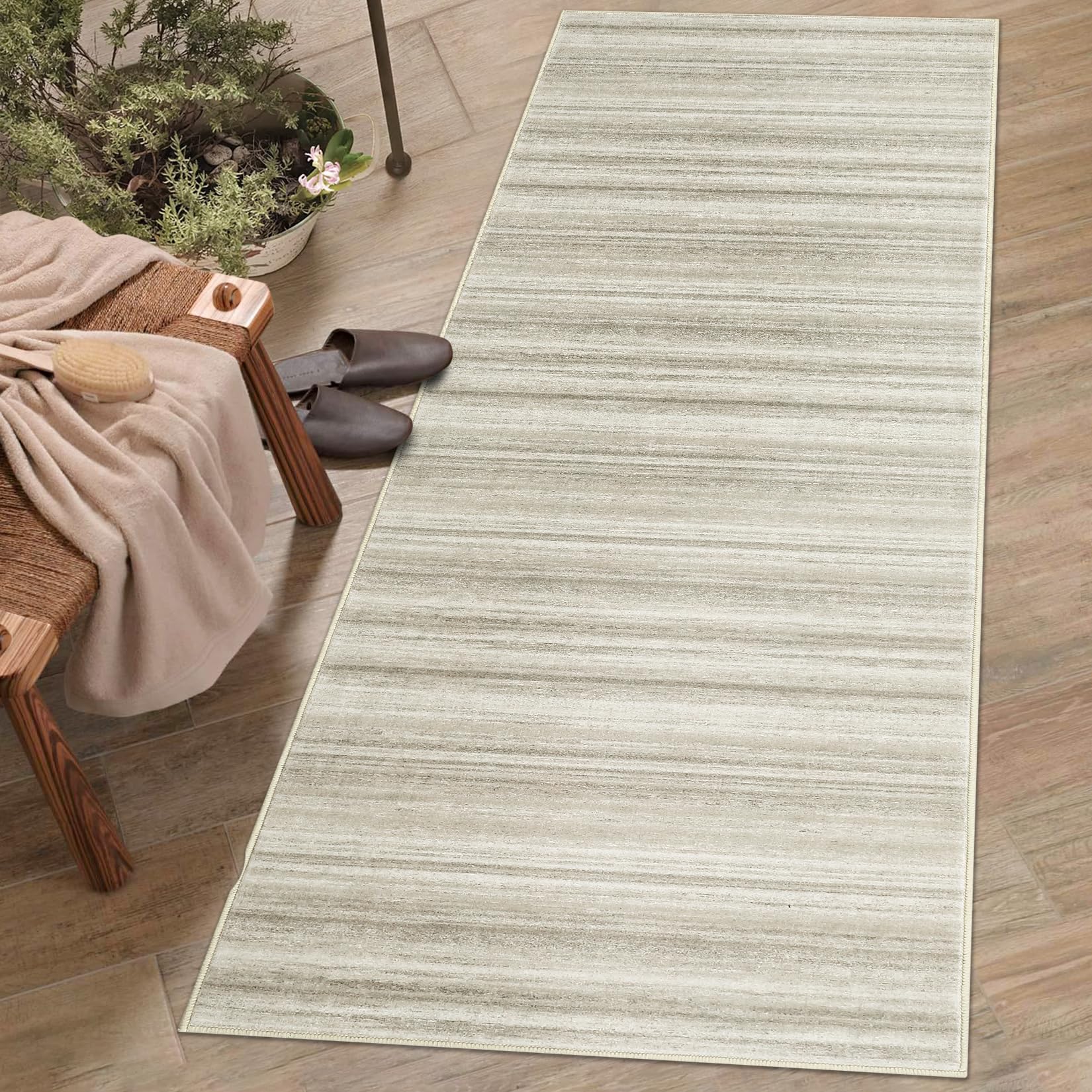 Garvee Teppich Läufer 80 x 150 cm Grau Rutschfest Waschbar Für Flur Küche Wohnzimmer Schlafzimmer