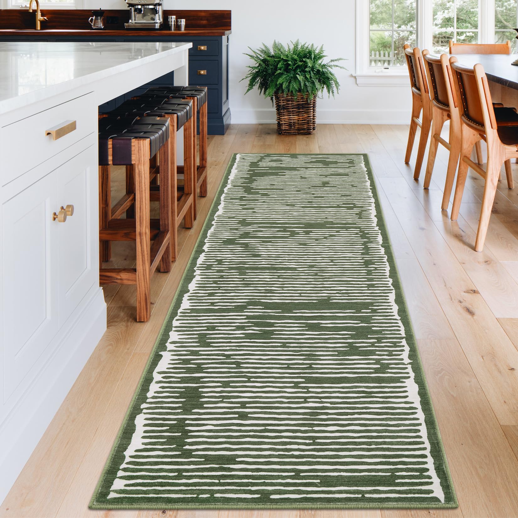 Garvee Washable Teppich 80 x 150 cm Kurzflor Rutschfest Schwarz Für Wohnzimmer Schlafzimmer Küche Flur