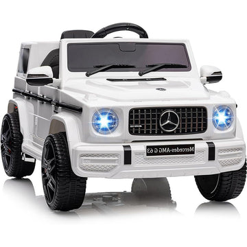 GARVEE Kinder Elektroauto Mercedes Benz G63 AMG 12V Weiß Mit Fernbedienung Für Kinder Ab 3 Jahre