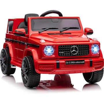 GARVEE Kinder Elektroauto Mercedes Benz G63 AMG 12V Mit Hochleistungsmotoren Sicherheitsgurt Federungssystem Rot Für Innen- Und Außenbereich