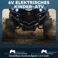 Garvee 6V Kinder Elektro-ATV – LED, Musik, Sicheres Fahren, Schwarz, Ab 3 Jahren