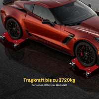 Garvee Reifen Rad Dolly Set (2er-Set) – 3000 lbs (1361 kg) Tragkraft, 40x30 cm Anti-Rutsch-Platte, 360° Nylon-Räder für Auto & Anhänger