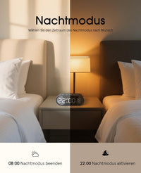 Garvee LED Digitalwecker mit Doppelalarm und Spiegel – Eleganter Wecker für Schlafzimmer mit multifunktionalem Design