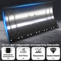 Garvee Schneeschieber mit Rädern – 74x42 cm Metall-Klinge, 5-fach höhenverstellbar & klappbar, rückenschonend für Gehweg, Einfahrt & Garten