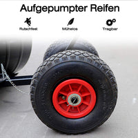 Garvee Schneeschieber mit Rädern – 74x42 cm Metall-Klinge, 5-fach höhenverstellbar & klappbar, rückenschonend für Gehweg, Einfahrt & Garten