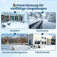 Garvee Schneeschieber mit Rädern – 74x42 cm Stahl-Klinge, 5-fach Höhenverstellung & höhenverstellbarer Griff für Einfahrt & Gehweg