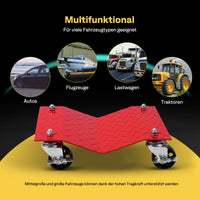 Garvee Reifen Rad Dolly Set (2er-Set) – 3000 lbs (1361 kg) Tragkraft, 40x30 cm Anti-Rutsch-Platte, 360° Nylon-Räder für Auto & Anhänger