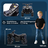 Garvee 6V Kinder Elektro-ATV – LED, Musik, Sicheres Fahren, Schwarz, Ab 3 Jahren