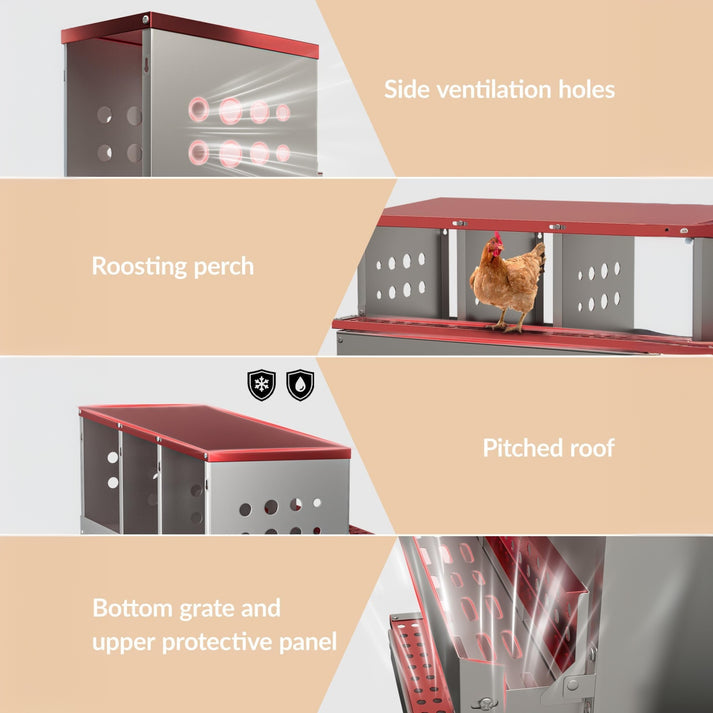 Garvee Metall-Nistkasten – Wasserdichter Hühnerstall mit 10 Fächern, Ideal für den Außenbereich
