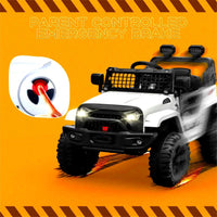 Garvee Weiß 12V Kinder Elektroauto mit Fernbedienung Offroad-Reifen LED Licht und Musik Für Kinder 3-8 Jahre