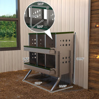 Garvee Hühner Nistkästen 6 Fächer Metall, 69x43x78 cm Gesamt Mit Ständer, 23x25x21.5 cm Pro Fach, Wasserdicht Verzinkter Stahl, Für 6 Hühner (Grün)