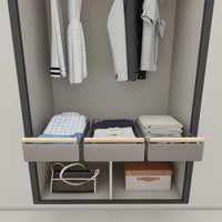 GARVEE Metall Teleskopschublade Ausziehbare Schublade Küche mit Holzgriff Kein Bohren(40x24x11cm)