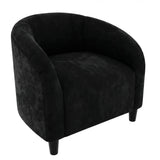 Garvee Velvet Club Chair, U Rückenlehne, Gepolstert, Retro, Für Wohnzimmer & Schlafzimmer - Schwarz