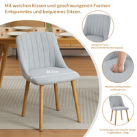 GARVEE Esszimmerstuhl 2er Set Polsterstuhl mit Rückenlehne, Metallbeine, Samt, komfortabel, modern, für Esszimmer und Wohnzimmer