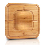 Garvee Schneidebrett-Set, 33,5 × 33,5 × 3,8 cm, pflegeleicht, Bambus & Holz, stabil - 