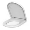 GARVEE Toilettendeckel WC Sitz Mit Absenkautomatik D-Form Weiß, Duroplast & Edelstahl, Schnellverschluss, Leichte Reinigung