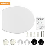 Garvee Toilettendeckel Mit Absenkautomatik, Quick-Release Funktion, Oval, Weiß, Antibakteriell, Einfach Montage