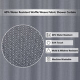 Garvee Duschvorhang Flachslinienstoff 155GSM Wasserabweisend Schweres Gewebe Rostfreie Ösen 35" x 72" Navy Blau Luxus Hotelstil Badezimmer - blau