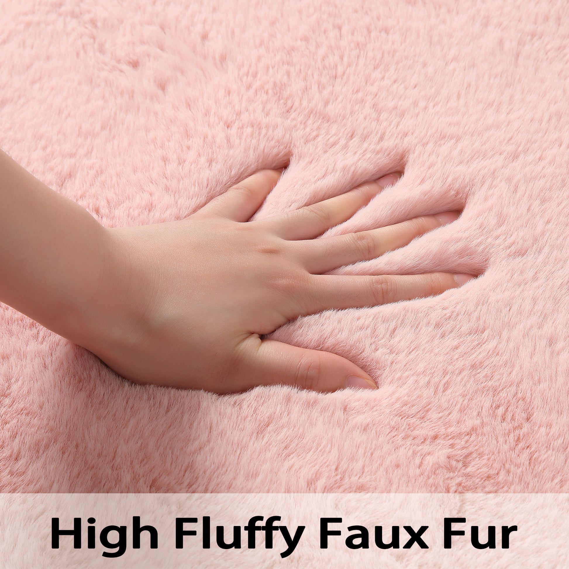 GARVEE Hochflor Teppich Wohnzimmer Schlafzimmer, Waschbar Polyester, Anti-Rutsch, Einfarbig, 75x120cm