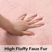 GARVEE Hochflor Teppich Wohnzimmer Schlafzimmer, Waschbar Polyester, Anti-Rutsch, Einfarbig, 75x120cm