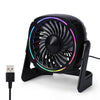 GARVEE USB Tischventilator RGB Kleiner Φ15cm Leiser Mini USB Ventilator 8 Lichtmodi 3 Geschwindigkeiten 360° Drehung 152cm Kabel Tragbar