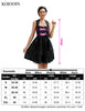 Garvee Dirndl Damen Zweiteiliges Trachtenkleid Mittellang mit Spitzen-Schürze, geeignet für das Oktoberfest Schwarz Premium-Qualität Größe 34
