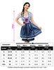 Garvee Traditionelles kurzes Dirndlkleid 3-teilig für das Oktoberfest Dunkelblau Größe 34