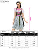 Garvee Damen Dirndlkleid Bayern Oktoberfest Set - 3-teilig Bayerische Kurzarmbluse, Größe 40, Blumen