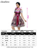 Garvee Dirndl Damen Midi 3tlg Trachtenkleid Set Rot 42 Für Oktoberfest Karneval Hochzeit