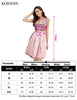 Garvee Dirndl Damen Zweiteiliges Trachtenkleid Mittellang mit Spitzen-Schürze Ideal für das Oktoberfest Tiefrosa Größe 38 Premium-Qualität