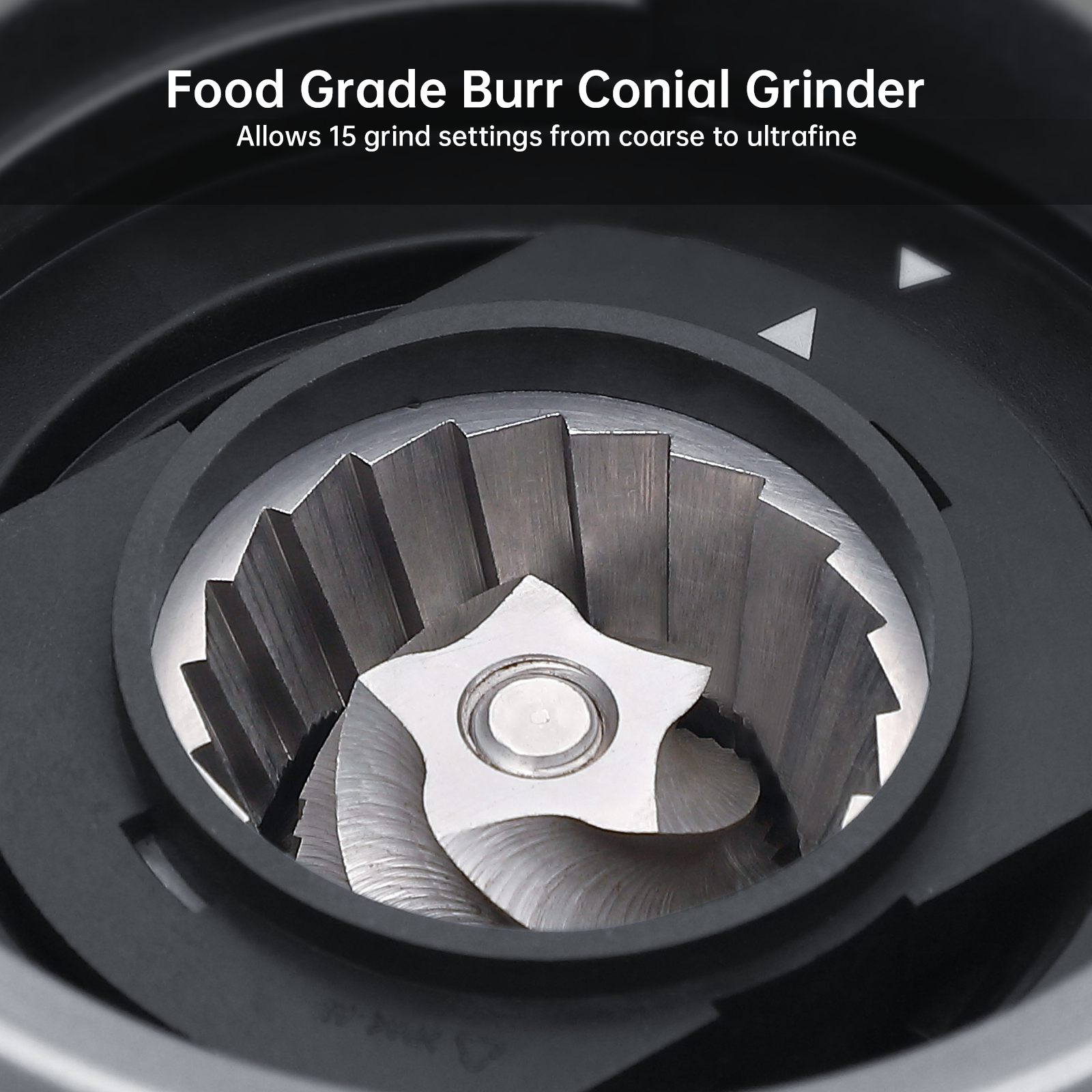 Garvee Espressomaschine mit Mahlwerk & Milchaufschäumer – 15 Bar, 2.3L Tank, Kegelmahlwerk, Automatische Milchschaumdüse