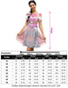 Garvee Damen Dirndl 3tlg. Midi Kurz Trachtenkleid Pink Für Oktoberfest 34
