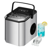 GARVEE Eiswürfelmaschine 26lbs/24h – 9 Eiswürfel in 6 Min, Edelstahl, Selbstreinigung, inkl. Eisschaufel & Korb für Party, Büro, Bar, Wohnmobil