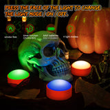 Garvee Halloween LED Kürbis Laternen RGB Farbwechsel Fernbedienung Timer Kunststoff Batteriebetrieben 6er Set Mehrfarbig - Wie gezeigt