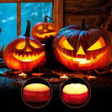 Garvee LED Flameless Jack-O-Lanterns - Kunststoff 6er Pack - Halloween Deko Kürbislicht - Dimmbar Mit Fernbedienung & Timer - Batterie Betrieben - Warmweiß, sphärisch