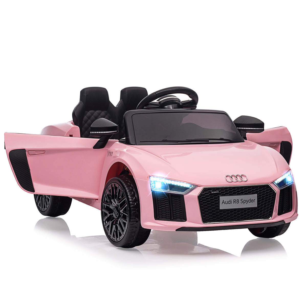 Garvee Kinder Elektroauto Audi Raggio8 12 V Pink Polizei Design