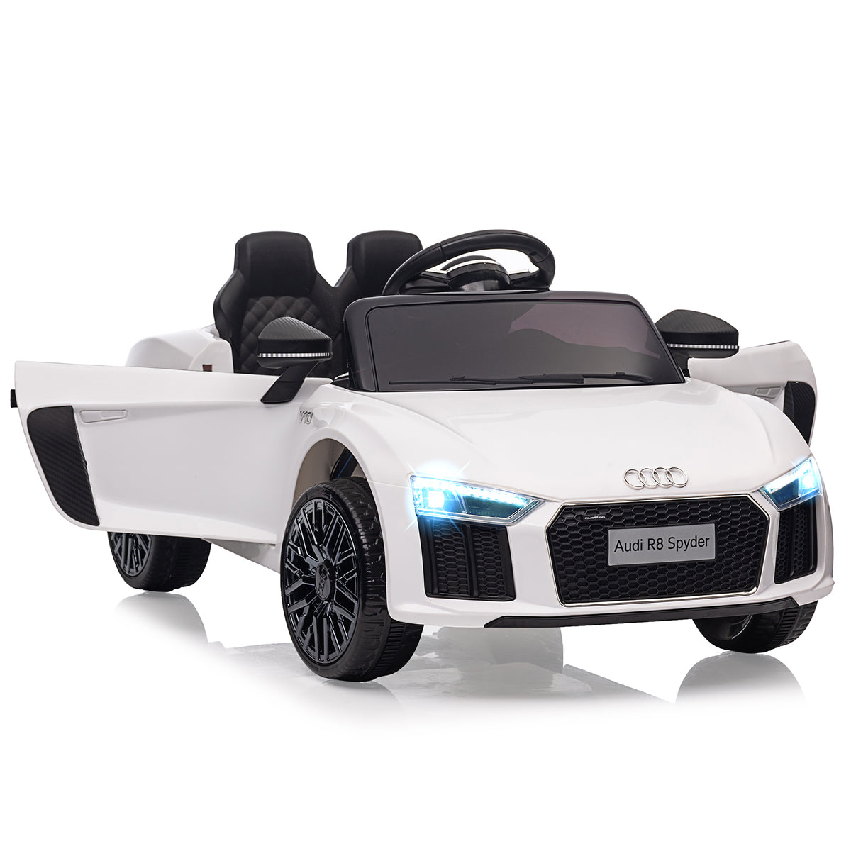 Garvee Kinder Elektroauto Audi Raggio8 12 V Weiß Polizei Design
