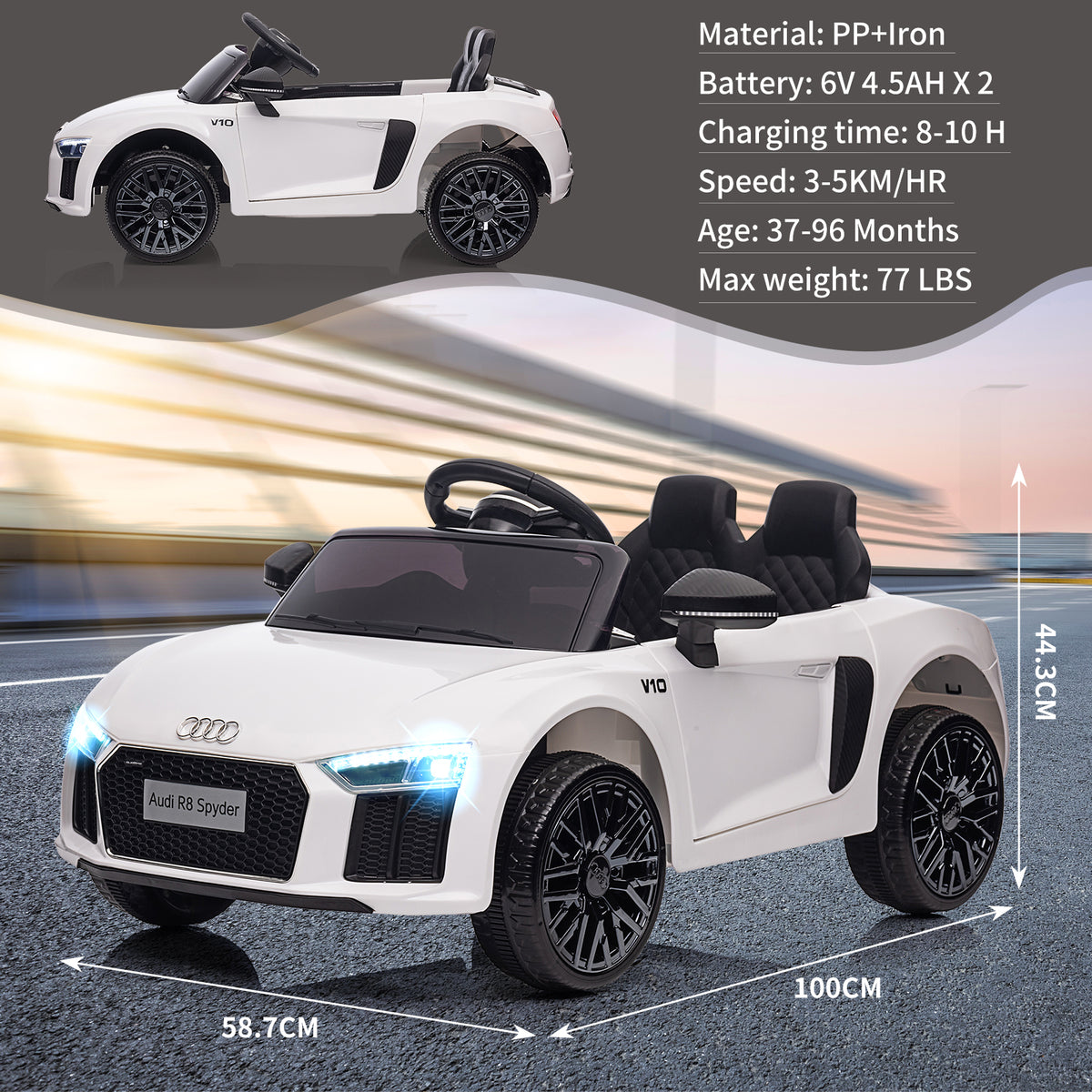 Kinder Elektroauto Maße 100 x 59 x 44 cm