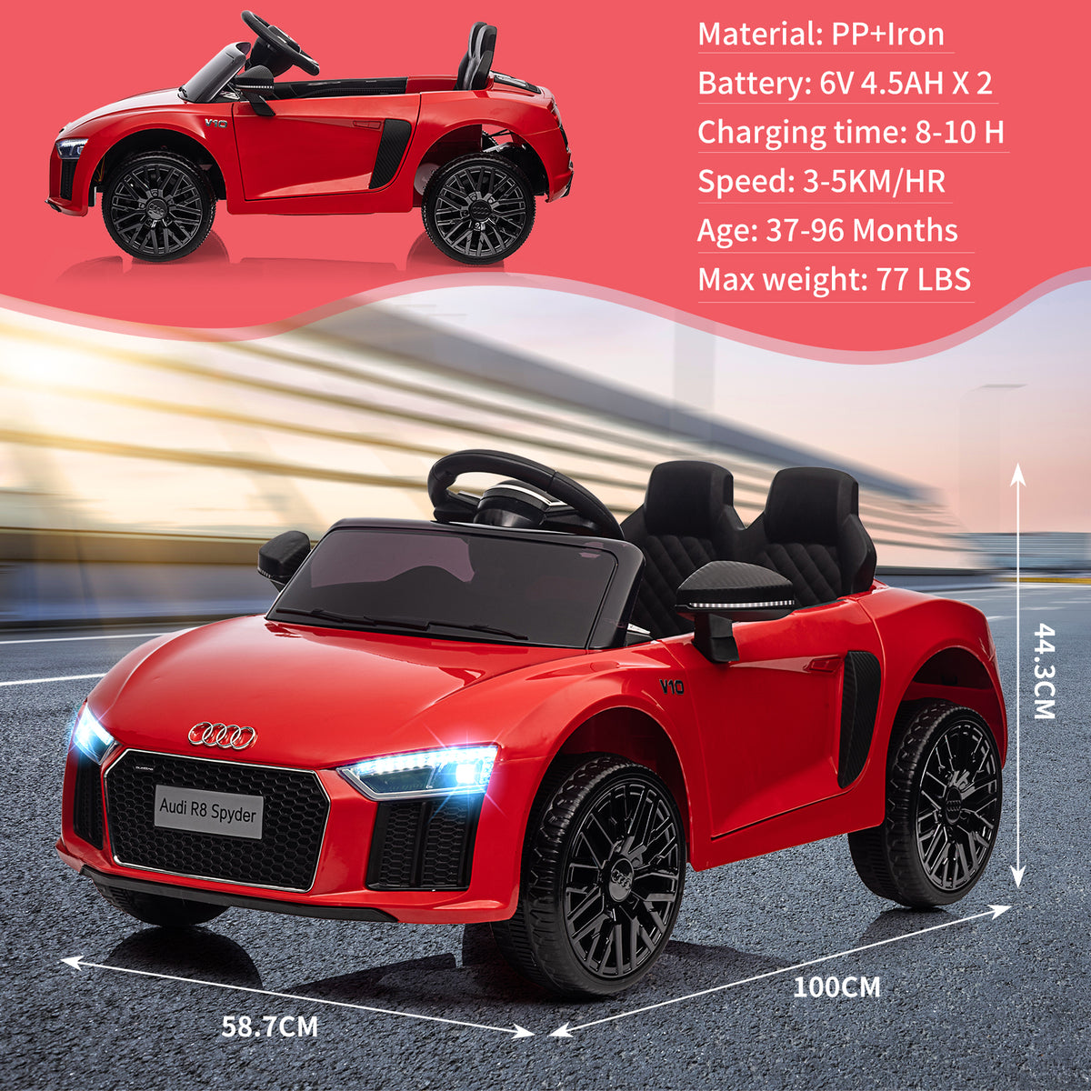Kinder Elektroauto Maße 100 x 59 x 44 cm