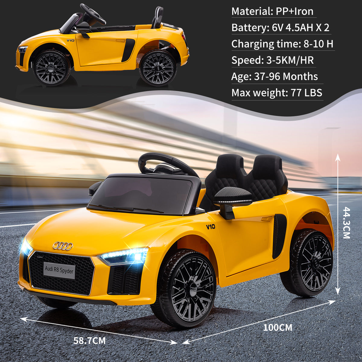 Kinder Elektroauto Maße 100 x 59 x 44 cm