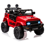 Garvee Rot 12V Elektroauto Kinder Offroad mit Federung Sicherheitsgurt 2 Sitze Fernbedienung LED für Kinder ab 3 Jahren - Rot
