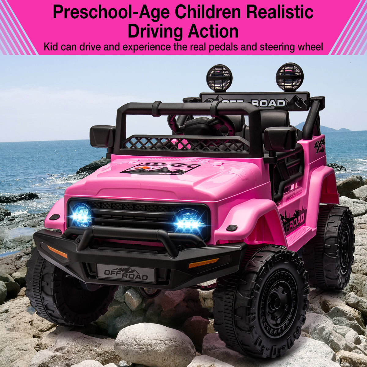 Garvee 12V Kinder Elektroauto mit realistischem Offroad Design