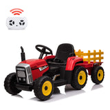 Garvee Elektro Traktor Batteriebetrieben Kinder Spielzeug Rot mit authentischem Design und einfacher Bedienung für kleine Landwirte ab 3 Jahren im Garten und auf dem Hof - Rot