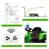 Garvee 12V Kindertraktor Mit Anhänger Und Fernbedienung Für Kinder 3-6 Jahre Grün - 