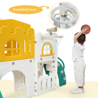 Garvee 8-in-1 Kinder Rutsche – Klettern, Basketballkorb, Tunnel, Stauraum, Modernes Design, 1–3 Jahre