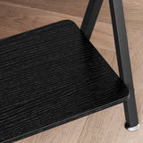 Garvee Sofa Tisch Schmal Lang 2-Stufig Industriell MDF Holz Metall X-Form Stabil Verstellbare Füße Wohnzimmer Flur Schwarz - 