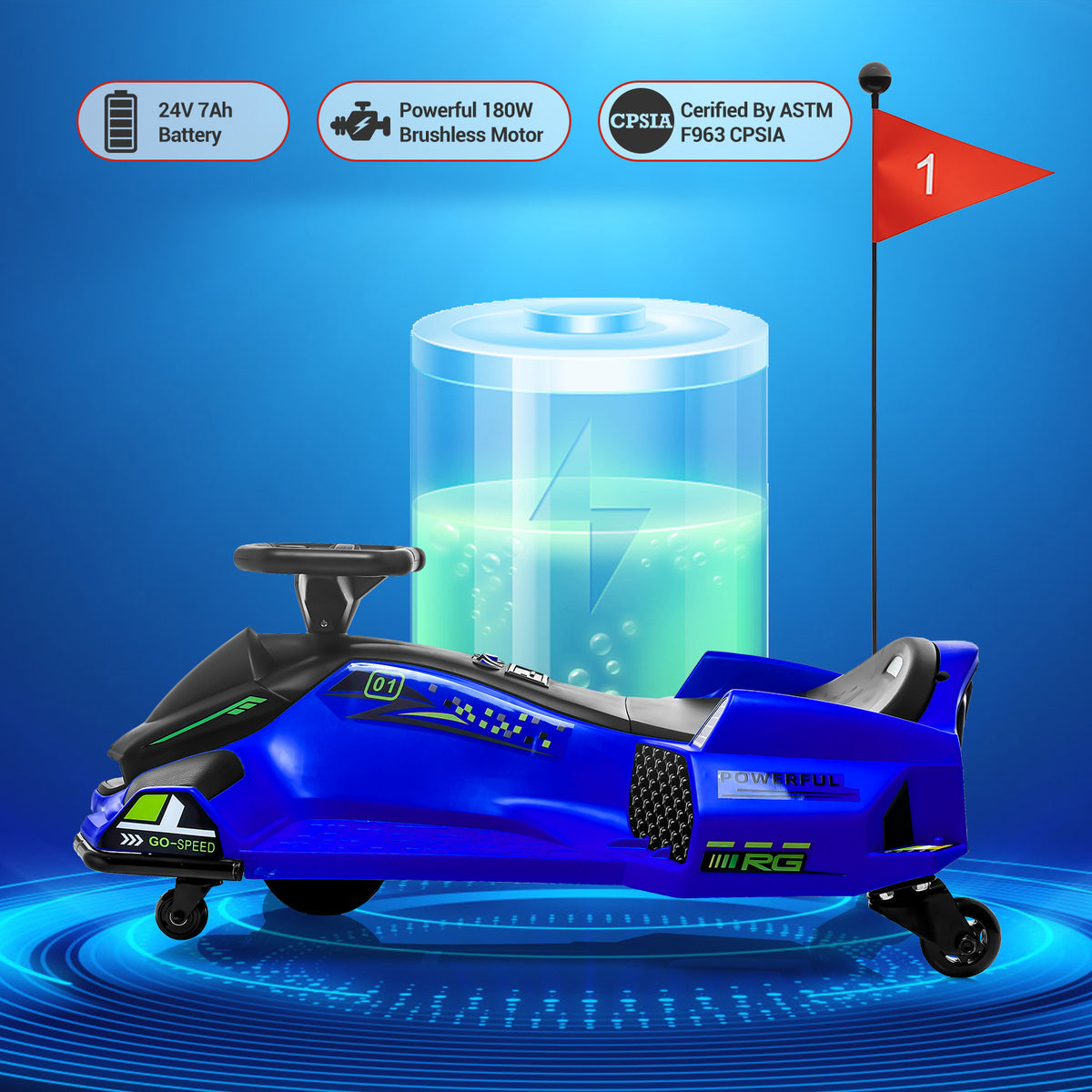 Garvee Elektro Drift Kart 24 V Blau