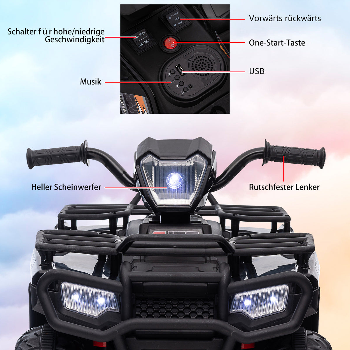 Kinder Elektro-Quad mit Musik Radio und USB